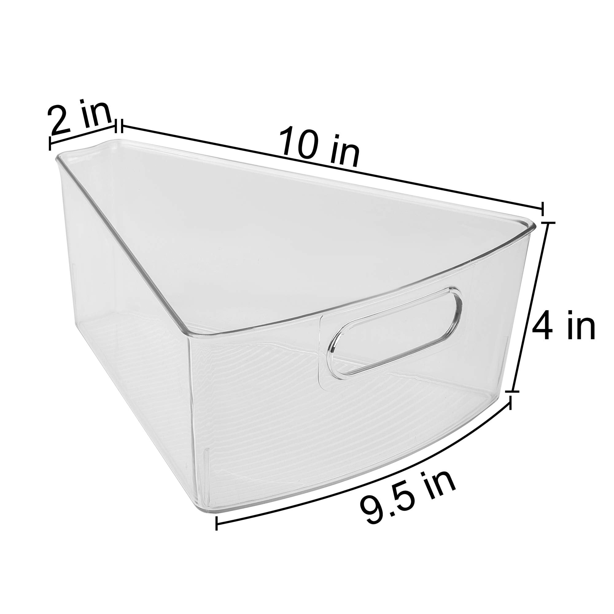 Sorbus Wedge Storage Bin Organizer with Front Handle for Lazy Susan Corner Cabinet, Great Sector Shaped Container Bins for Kitchen, Pantry, Bathroom, Clear Plastic (4-Pack)