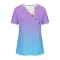 thumbnail image 4 of Économies en Liquidation! BEFOKA T-Shirt Grande Taille pour Femmes, Blouse Décontractée d'Été pour Femmes, Mode T-Shirt Imprimé Col en V Manches Courtes Blouse Décontractée, 4 of 5