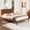 Brown, variant on Euroco Mid-Century Full Size Platform Bed, Bamboo Wood Bed for Bedroom, Natural