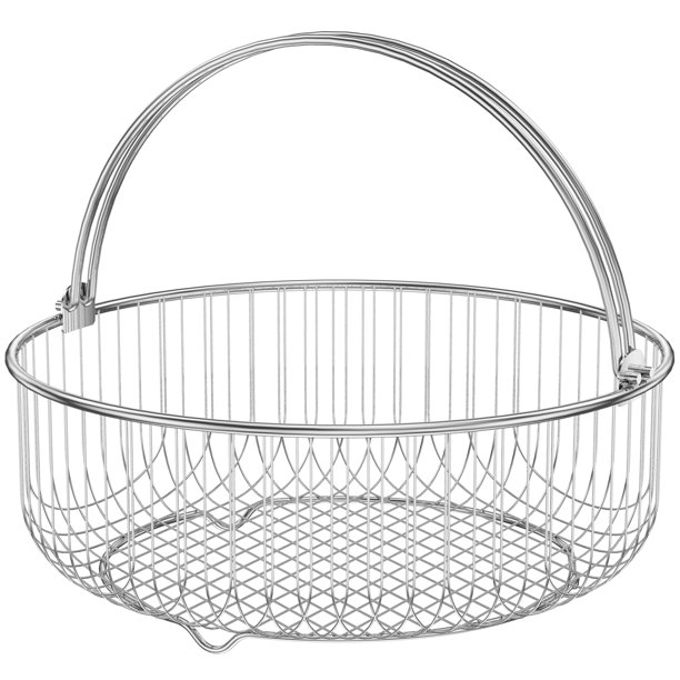 Air Fryer Mesh Basket 304 Stainless Steel Grill Basket Steamer Basket with Handle Oven Fry