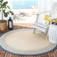 thumbnail image 2 of Safavieh Courtyard Donna Botanical Indoor/Outdoor Area Rug, Natural/Blue, 5'3" x 5'3" Round, 2 of 10