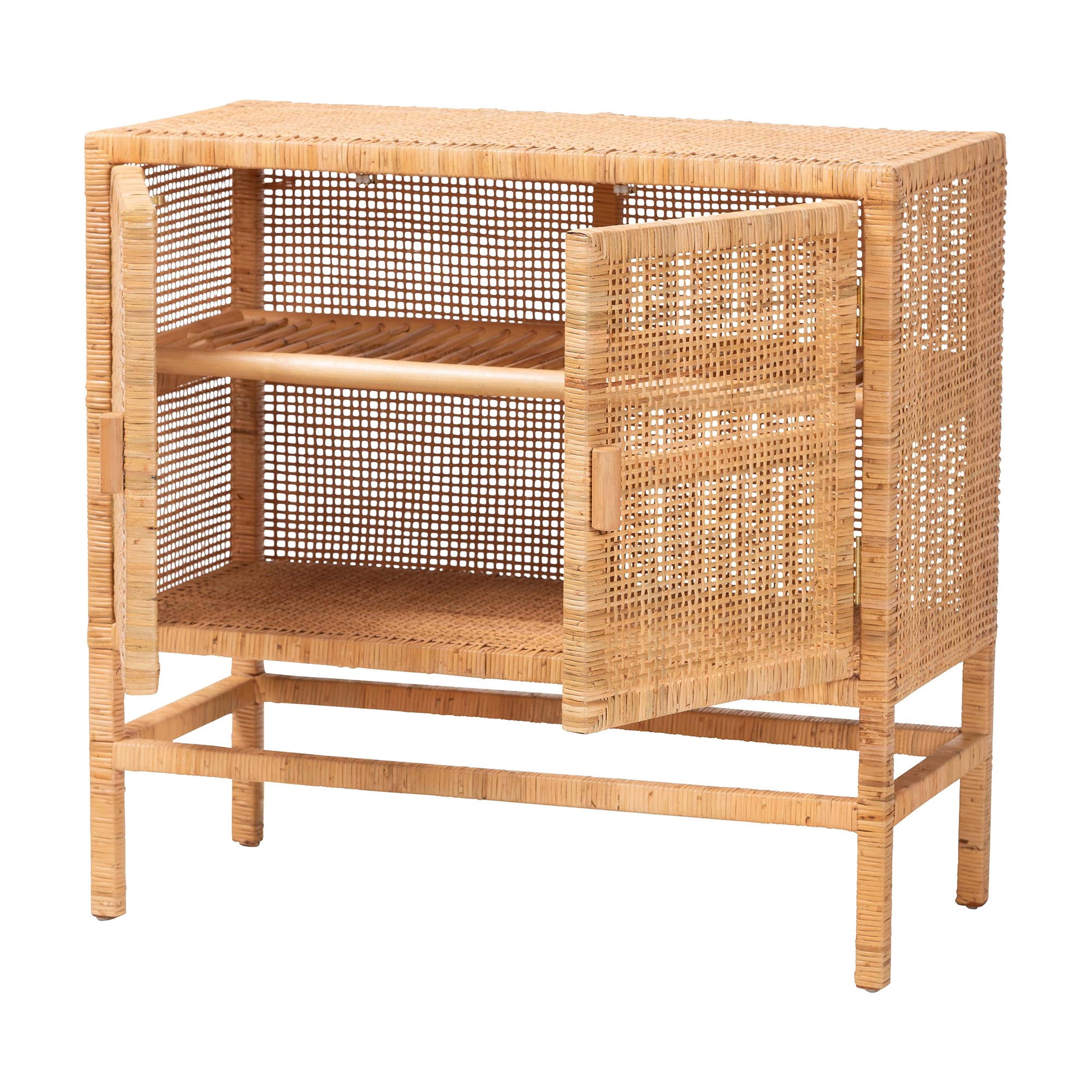 bali & pari Vivan Boho Storage Cabinet, 2-Tier, Natural Brown