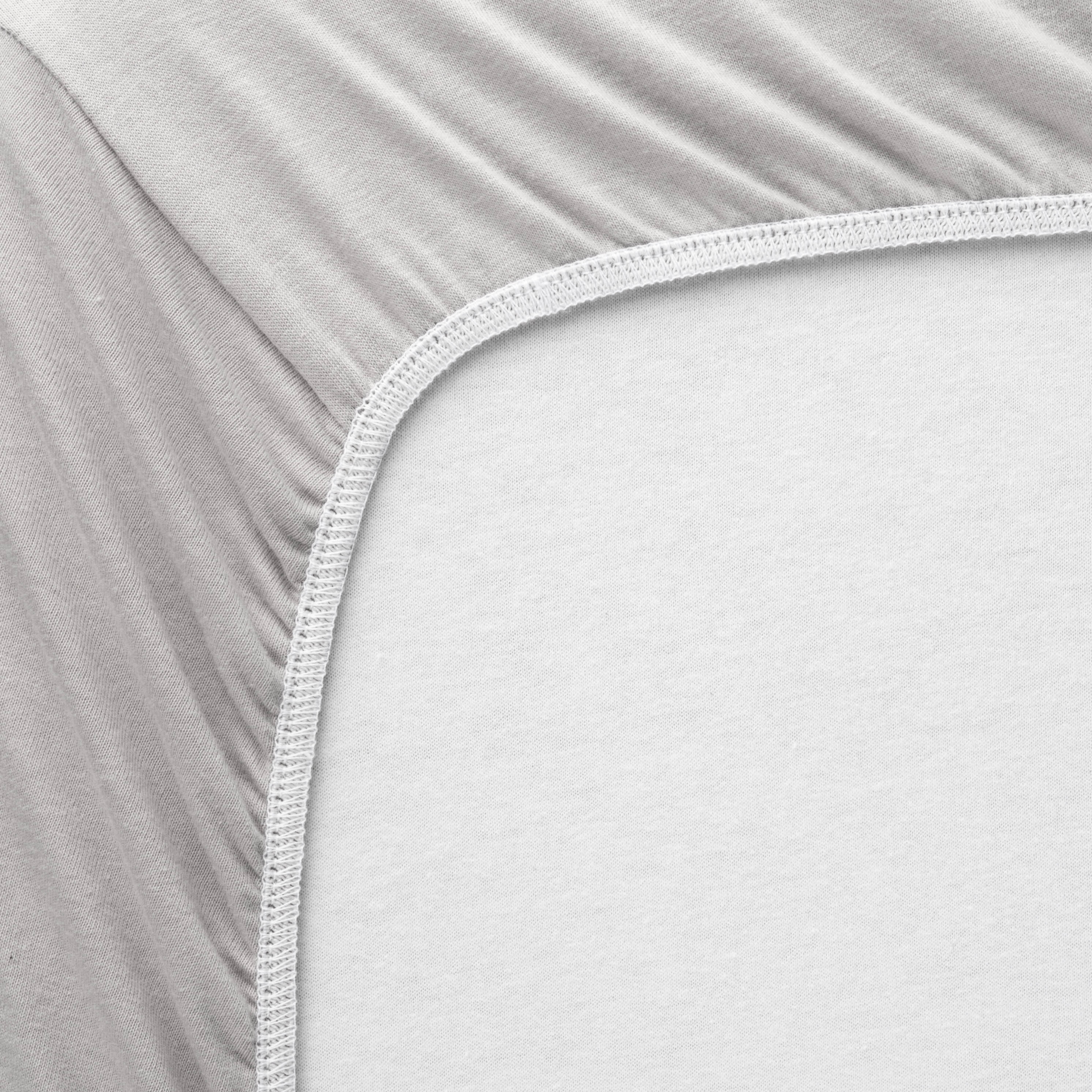 SheetWorld Fitted 100% Cotton Jersey Portable Mini Crib Sheet 24 x 38, Silver Grey