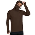thumbnail image 2 of BRGZLK UPF50+ Long Sleeve Hooded Sun Protection Shirt For Men Thumb Hole Watch Window Quick Dry Breathable For Summer Fishing Outdoor Hiking Beach Casual, 2 of 7