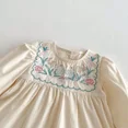 thumbnail image 4 of Ropa de primavera para niñas de 1 a 6 años, vestido informal para niños, vestido de princesa bordado con mangas abullonadas y cuello redondo, 4 of 6
