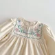 thumbnail image 4 of Ropa de primavera para niñas de 1 a 6 años, vestido informal para niños, vestido de princesa bordado con mangas abullonadas y cuello redondo, 4 of 6