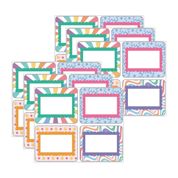 Carson Dellosa Education Retro Remix Name Tags, 40 Per Pack, 6 Packs