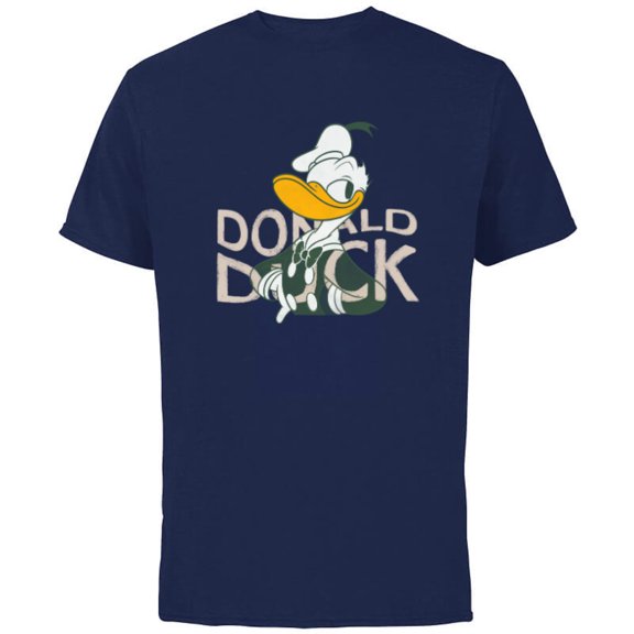 Disney Donald Duck Smile Classic Vintage Retro Distressed - Short Sleeve Cotton T-Shirt for Adults - Customized-Navy