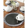 thumbnail image 2 of DII Black Round Fringed Placemat Set/6, 2 of 6