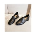thumbnail image 4 of Fangasis Ladies Leather Shoes Fashion Flats Slip On Loafers Work Anti-Slip Pumps Black 5, 4 of 9