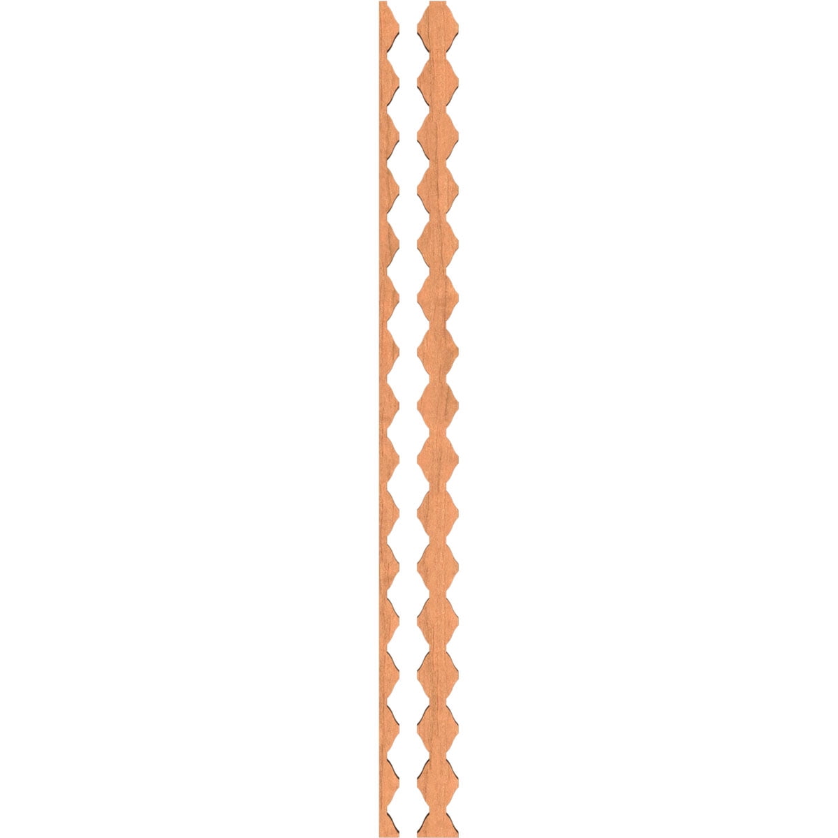 Ekena Millwork 47"H x 3/8"T Sheyenne Adjustable Wood Decorative Slat Wall Panel Kit, Cherry (contains 27 Slats + 1 Straight Edge Starter Slat)