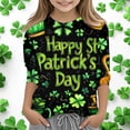 thumbnail image 2 of KKBOTIVE St.patrick's Day Shirt Toddler Kids Long Sleeve Crew Neck Pullover Girls St Patricks Cute Tees Outfit Child's Back To Shcool Daily Wear, Black Size: 3-4 Years, 2 of 5