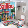 thumbnail image 1 of Caillou-theme 4-Piece Shower Curtain Set with Rugs, Waterproof Bathroom Decor Set Includes Bath Mat, U-Shaped Rug, Toilet Lid Cover and Curtain with Hooks, 1 of 6