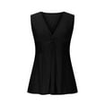 thumbnail image 4 of Womens Tank Top Twist Front Deep V Neck Tanks Sleeveless Peplum Solid Color Tops Casual Elegant Summer Vacation Outfits, 4 of 8