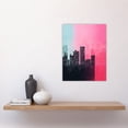 thumbnail image 4 of Abstract Geometric Cityscape Painting Aqua Blue Pink Pastel Colour Artwork Unframed Wall Art Print Poster Home Decor Premium, 4 of 5