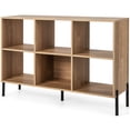 thumbnail image 6 of Giantex 6 Cube Storage Organizer Bookshelf, Wood Open Bookcase w/Metal Legs, Adjustable Display Shelf, Natural, 6 of 6