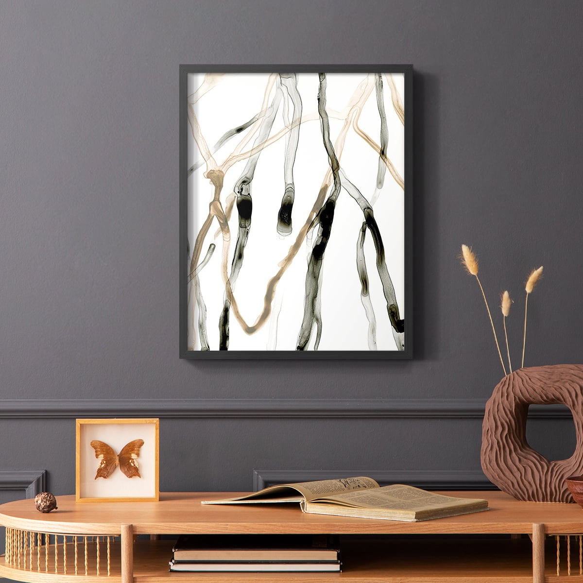 Runnel XI in Black Solid Wood 11 x 14 Framed Print