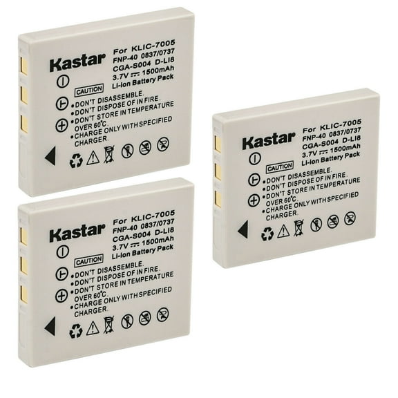 Kastar 3-Pack Battery Replacement for Samsung SLB-0737 SLB-0837, Samsung SBC-L5 Charger, Samsung Digimax i6, Digimax L50, Digimax L60, Digimax L700, Digimax L73, Digimax L80, Digimax NV3, Digimax NV5