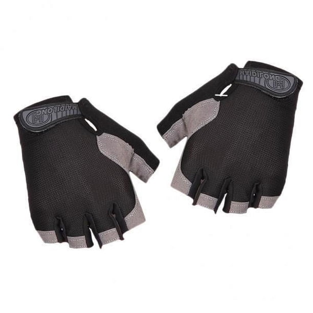 2 Guantes Deportivos Antideslizantes con Medio para Actividades Al Aire Libre, Color Negro, M 2 piezas