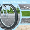 thumbnail image 6 of Tyethy Women's Bike 26" Shimano 7 Speeds Comfortable City Bike Beach Cruiser Bicycle, Blue Green, 6 of 11