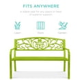 thumbnail image 4 of Best Choice Products Outdoor Steel Bench Garden Patio Porch Furniture w/ Floral Design Backrest - Lime Green, 4 of 8