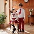 thumbnail image 2 of Girls' School Uniform Outfit 3 Piece Set with Long Sleeve Button Down Shirt and Pleated Skirt,3-18 Years, 2 of 3