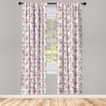 thumbnail image 4 of Ambesonne East Window Curtains, Dim Sum and Chinese Motifs, Each 28" W x 95" L, Pale Salmon Multicolor, 4 of 4