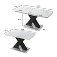 thumbnail image 2 of Noble House 47.24"-62.99"Modern Rectangle Dining Table, Stretchable,White+Black, 2 of 7