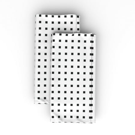 

Linen Cotton Canvas Dinner Napkins (Set of 2) - Plaid Geometric Black Squares Nursery Simple Minimalist Print Cloth Dinner Napkins by Spoonflower