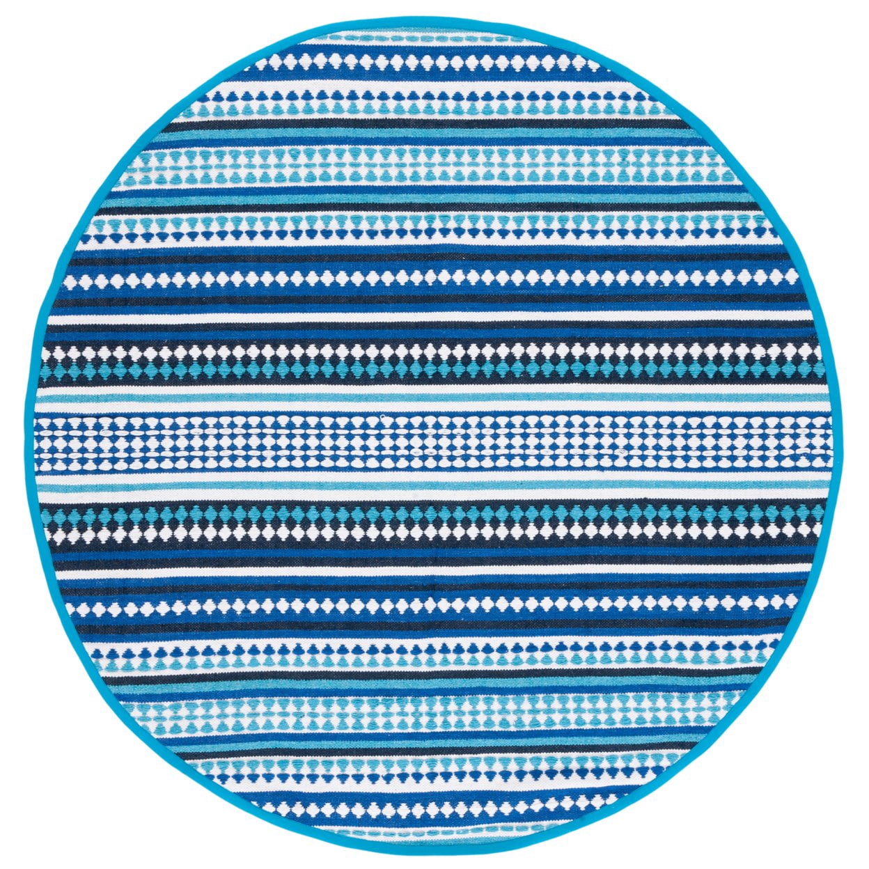 SAFAVIEH Montauk Kenyon Southwestern Cotton Area Rug, Blue/Ivory, 5' x 8'