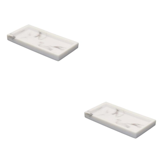 Guardoinrt Stylish And Durable Bathroom Storage Tray For Easy Organization Stable And Durable Resin Bathroom Storage Organizer Type 1 2Set