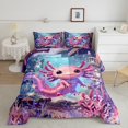 thumbnail image 2 of Erosebridal Cute Axolotl Comforter Set Queen Size Ocean Sealife Bedding Set Cartoon Salamander Comforter Kawaii Underwater Reptile Animal Quilt Set, 2 of 7