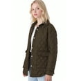 thumbnail image 3 of Quilted Jackets for Women Casual Lightweight Jacket Padded Fashion Winter Outerwear with Pockets Brown S, 3 of 5
