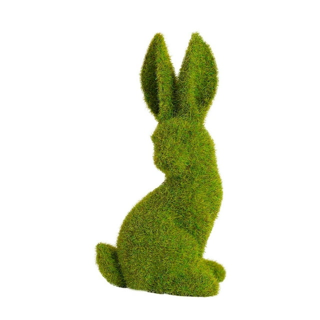 asddcavvf Resin Flocked Bunny Figurines Green Bunnies For Easter Small Decorative Rabbit Statues For Home Spring Tabletop Centerpiece Outdoor Decorating Cowboy Statue Bed Frame with Headboard