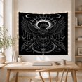 thumbnail image 5 of Crowned Raven with Celestial Moons, Mystical Gothic Wall Art, for Dark Art Lovers, Occult Decor, Halloween Gift, Tapestry Wall Hanging for Bedroom, Living Room and Dorm, 5 of 7