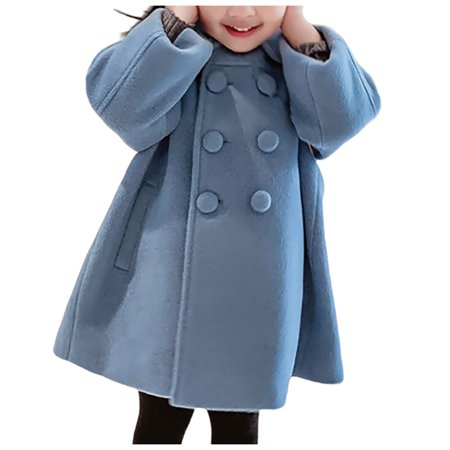 

RPVATI Toddler Baby Girls Turndown Collar Jacket Long Sleeve Fleece Jacket Warm Winter Pockets Button Up Coat 1Y-6Y