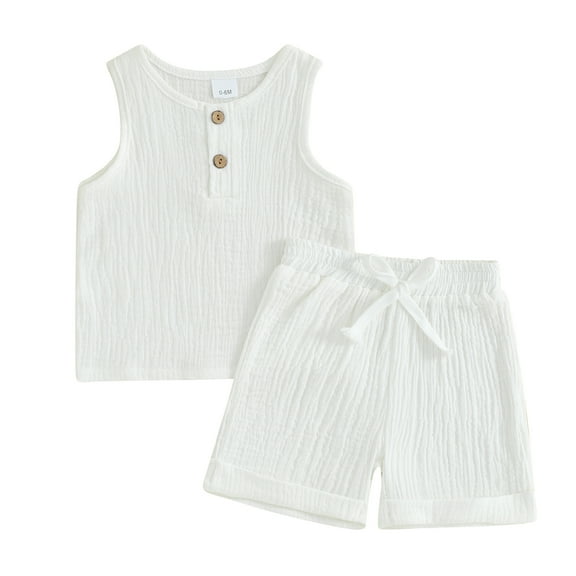 Bagilaanoe 2pcs Toddler Baby Boy Shorts Set Sleeveless Tank Tops   Shorts 6M 12M 18M 24M 3T Kids Casual Summer Clothes