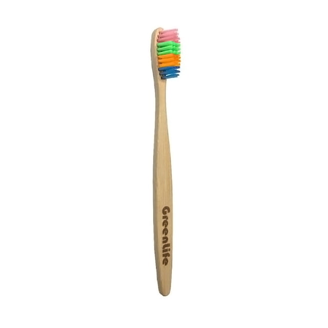 Cepillo Dental a Colores Ecológico .Rainbow Collection Cepillo Dental Ecológico Cerda Regular Mango de Bambú Multicolor
