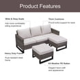 thumbnail image 5 of PARKWELL 7 Piece Outdoor Patio Furniture Set with Fire Pit Table,Rattan Sofa Single Chairs Conversation Seating Group with Cushions Beige, 5 of 9