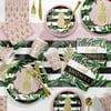 Large Golden Pineapple Bridal Shower Party Supplies Kit for 24 Guests