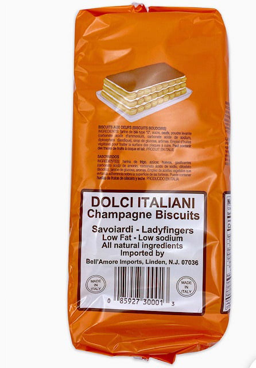 3 Pack Savoiardi Italian Gabriella Lady Fingers Champagne Biscuits | Bellamore Ladyfinger Cookies | Perfect for Tiramisu | Imported From Italy | Large 400g/each