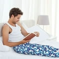 thumbnail image 5 of Gukieu Blue Butterflies Print Men's Home Trousers, Elastic Drawstring Home Pajamas Clothing Suitable for Adult Men-Large, 5 of 6