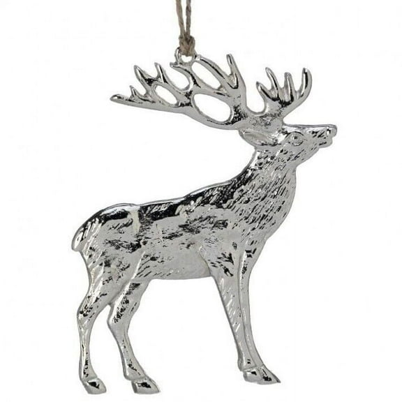 Aluminum SILVER DEER 5" Christmas Ornament, by Regency