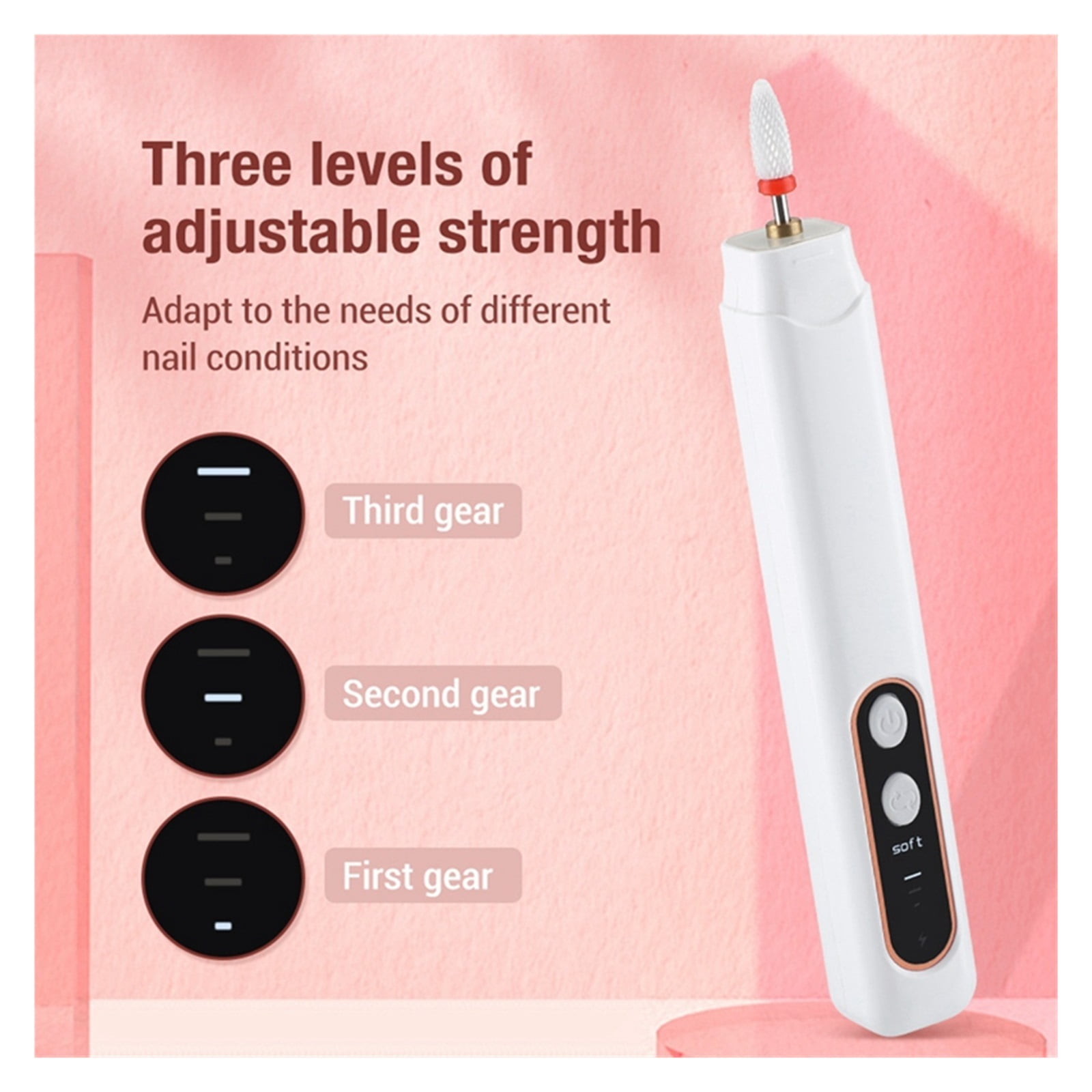 Electric Nail Drill Machine, Cordless Portable With Max 15000 RPM, Lightweight Design, Professional Nail Drill Gift For Nail Enthusiasts