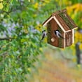 thumbnail image 5 of Handmade Cedar Wooden Birdhouse for Outside Hanging Bluebird House Garden Patio Decorative Nest Box for Hummingbirds Finches Wrens Chickadees Cardinals Outdoor Rustic Bird Feeder, 5 of 7