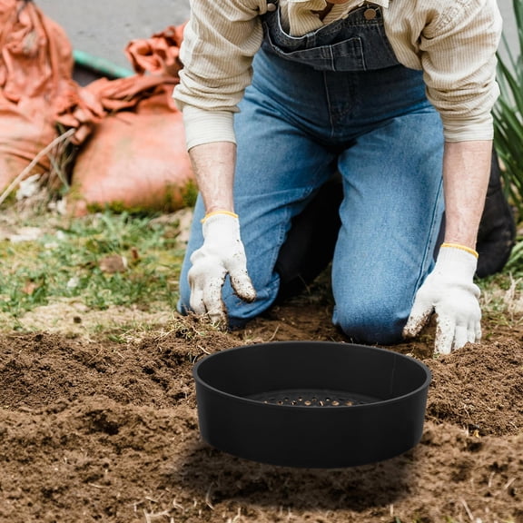 Pawsdot 3Pcs Soil Sieve Set Black Plastic Handheld Fine Mesh for Gardening Soil Sand Screening