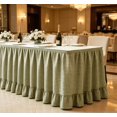 thumbnail image 5 of Light Green Checkered Ruffled Table Skirt, Detachable Wrap‑Around Table Curtain With Fastener Tape, Under‑Table Concealment Cover For Wedding Banquet, Buffet, Party, Podium Decoration (Light Green), 5 of 6