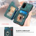 thumbnail image 2 of Nalacover For Samsung S20 Case Ring Holder Kickstand with Credit Card Holder, Back Flip Premium Leather Magnetic Clasp Removable Wirst Hand Strap Cover for Samsung Galaxy S20, Green, 2 of 15