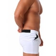 thumbnail image 5 of TEAJOPSUU Mens Pajama Shorts Summer Comfy Sleep Shorts Elastic Waist Boxer Solid Color Soft Sleepwear Bottoms Side Pockets White, 5 of 6