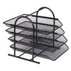 MABOTO 4 Tier File Holder Tray Magazine Rack Desk Metal Iron Mesh Document Organizer for Home or Office